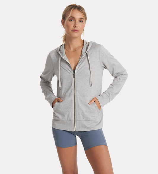 Women's cotton plain full zipper hoodies