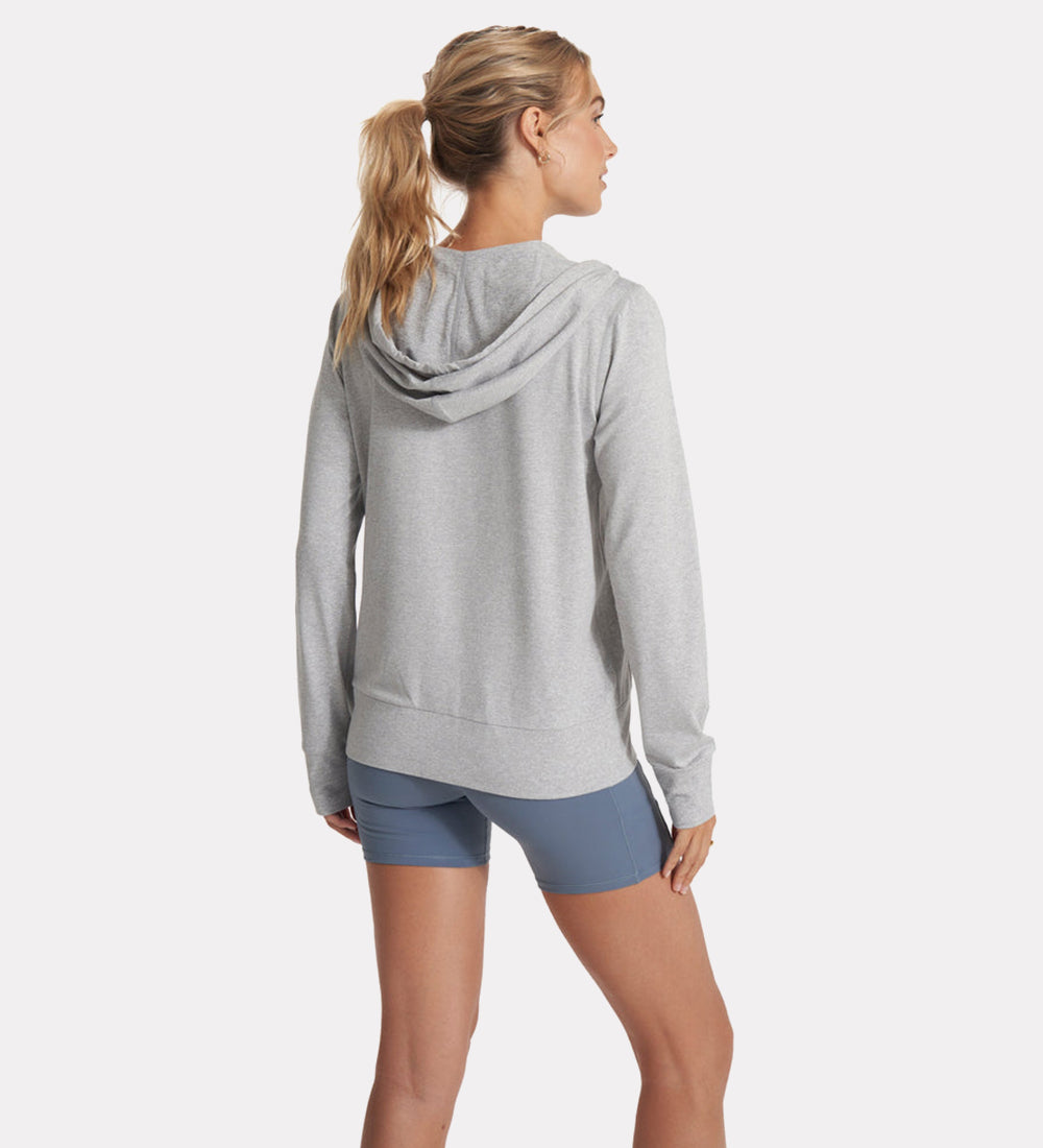 Women's cotton plain full zipper hoodies