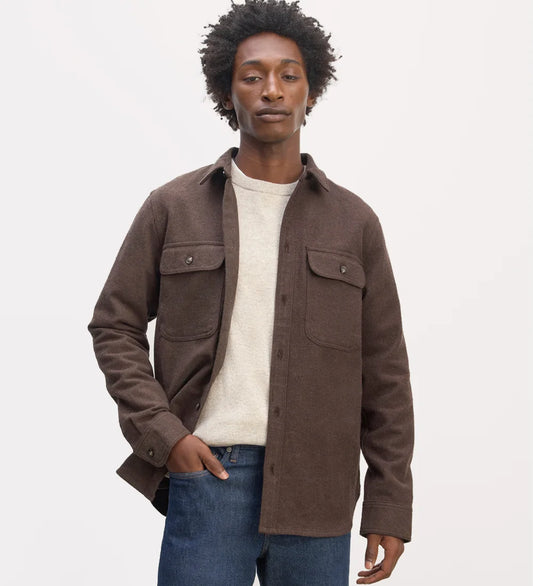 Shirt jacket with epaulettes