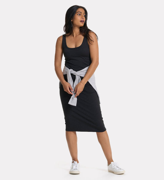 Women's solid midi dress