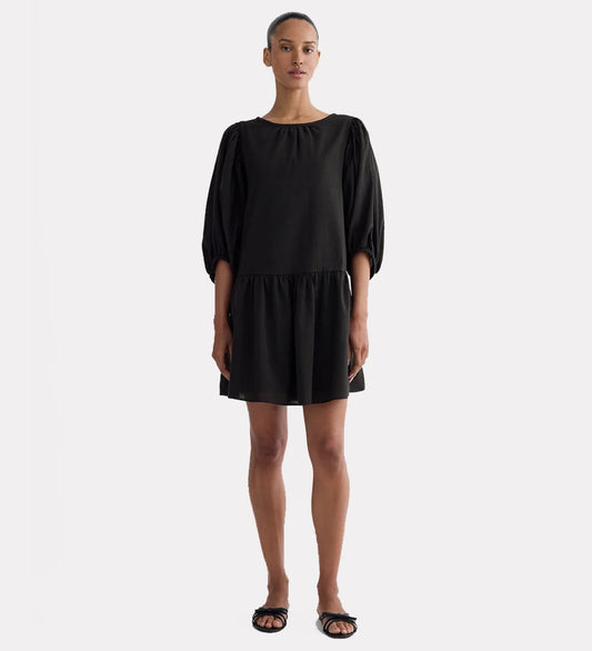 Puff-sleeve mini dress