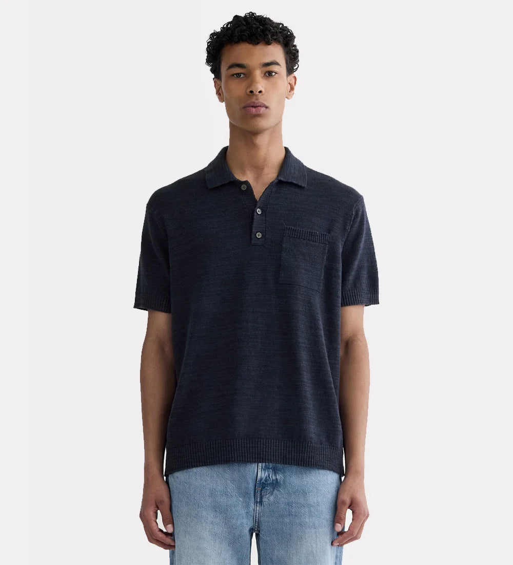 Textured polo collar t-shirt