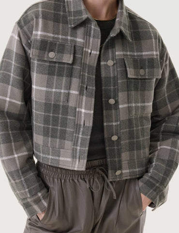 Cropped Button Front Jacket