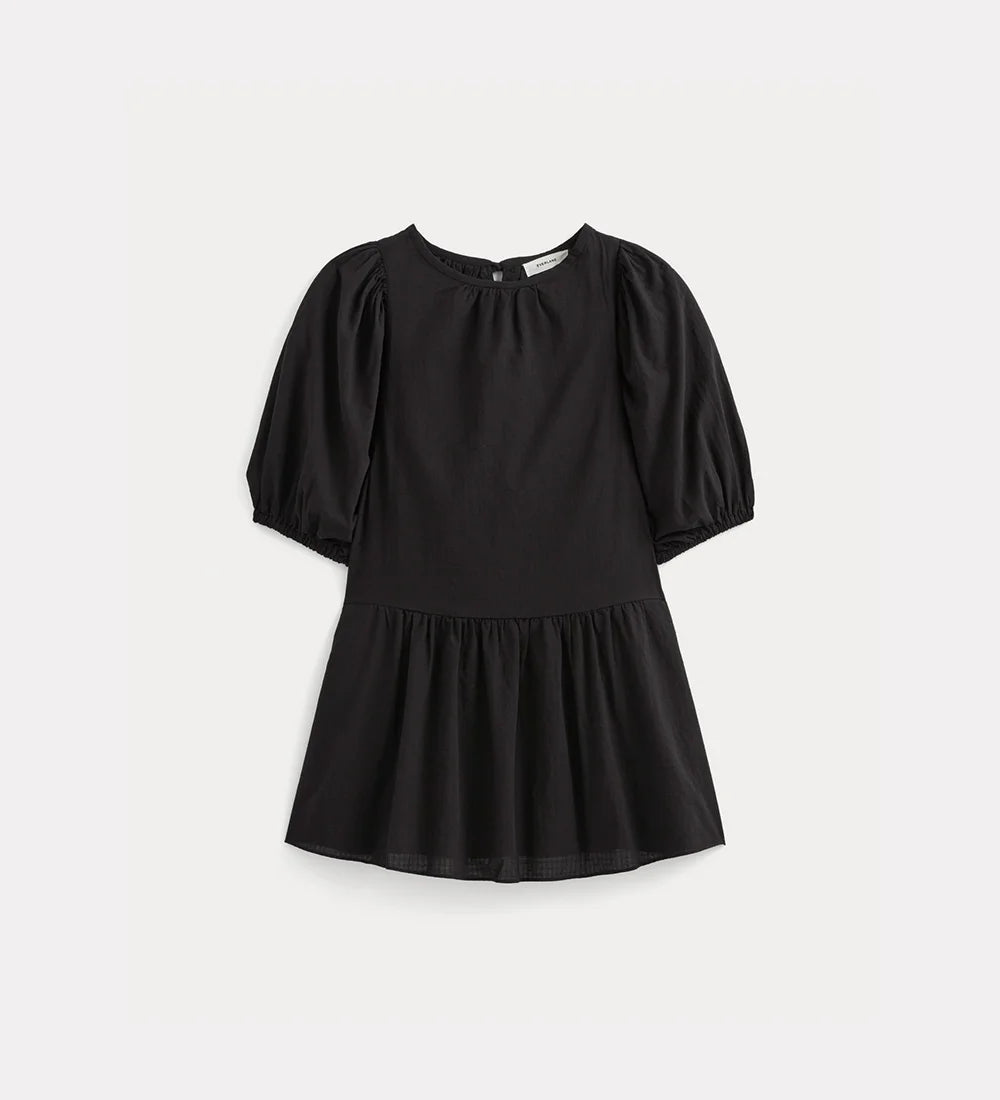 Puff-sleeve mini dress