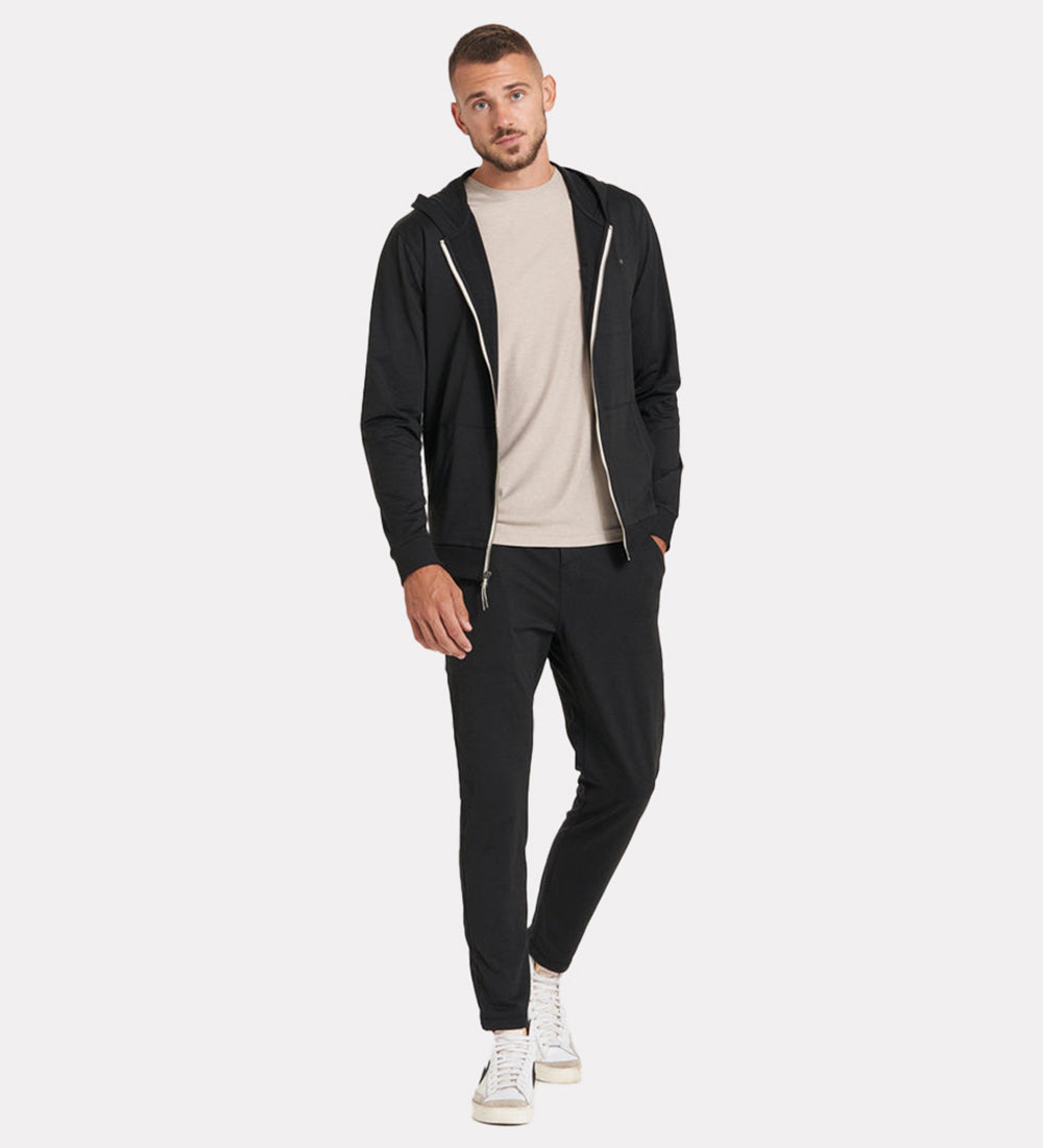 Classic black hoodie for men
