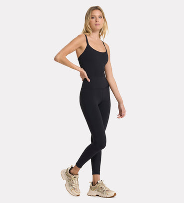 Women's solid black jumpsuit