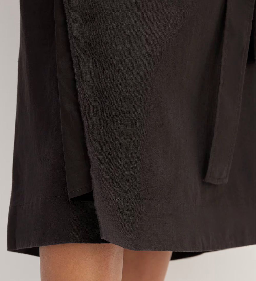 Women linen-blend wrap skirt
