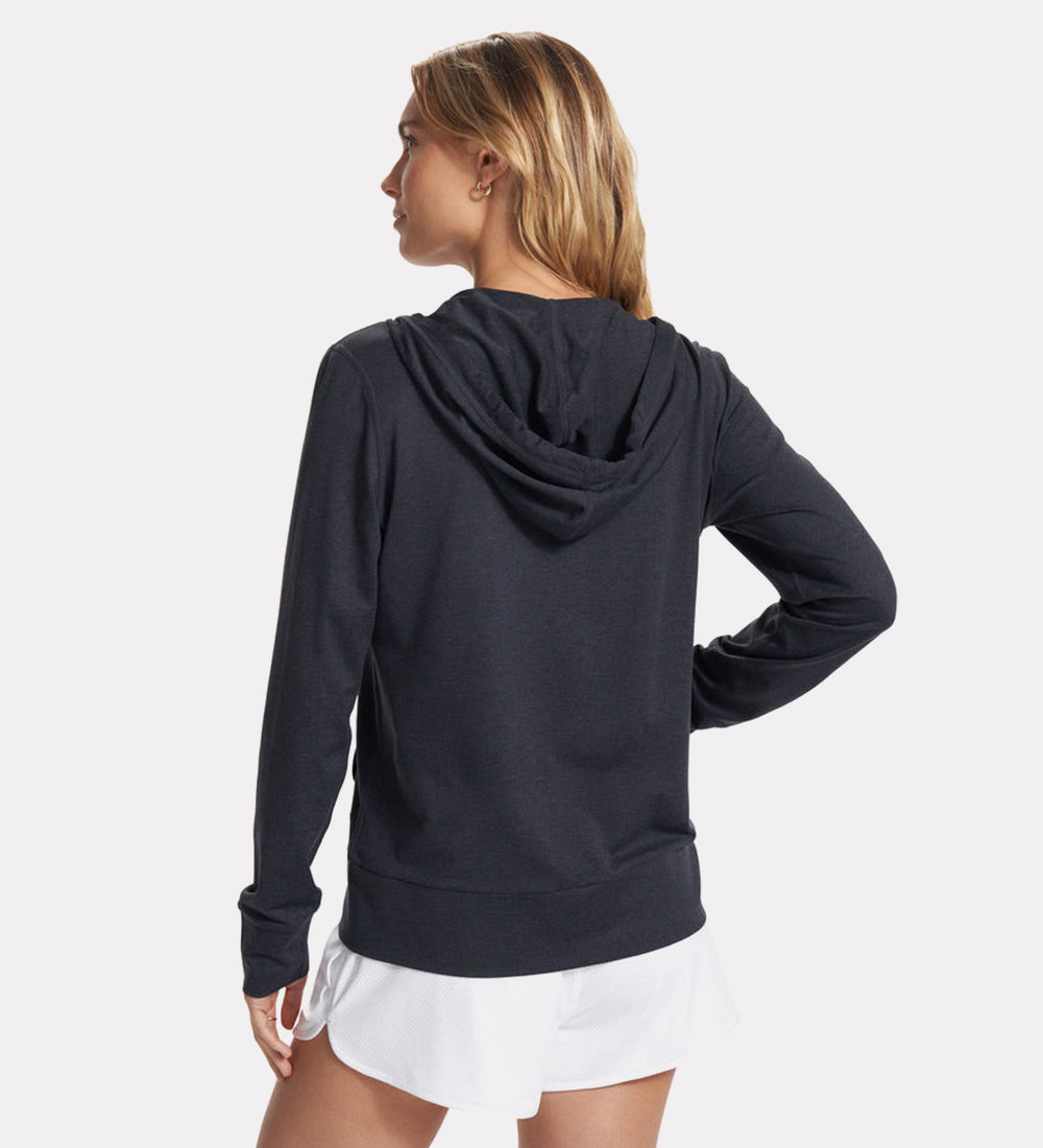 Women's cotton plain full zipper hoodies