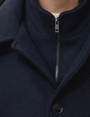 Slim-fit Hooded Wool Coat