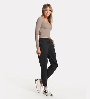 Women's classic relaxed polyester joggers