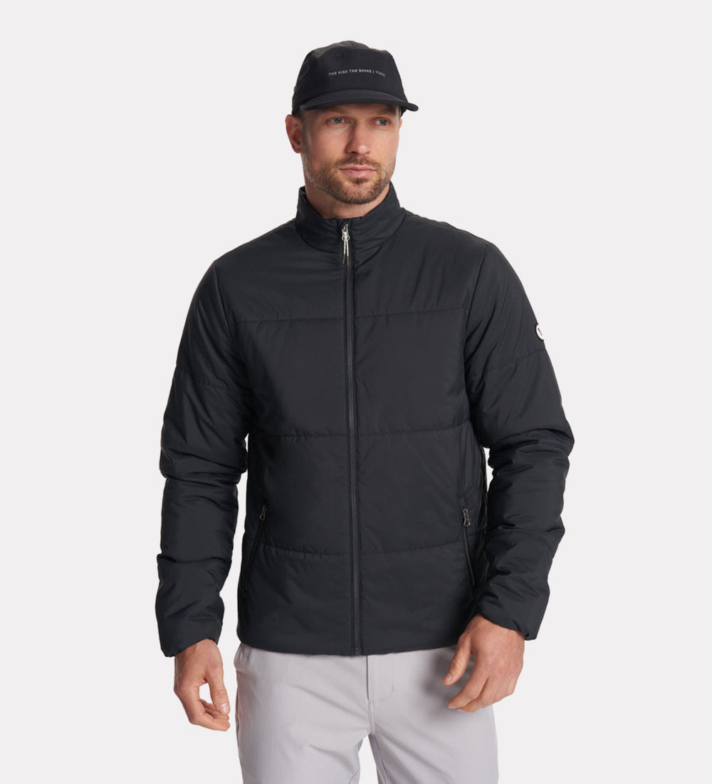 Men's solid quilted jacket