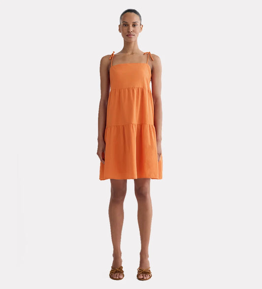Strappy Tiered Cotton Dress