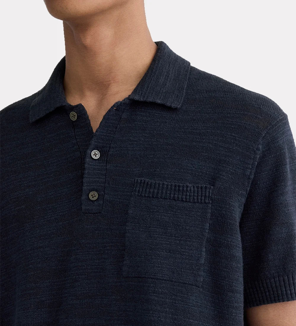 Textured polo collar t-shirt