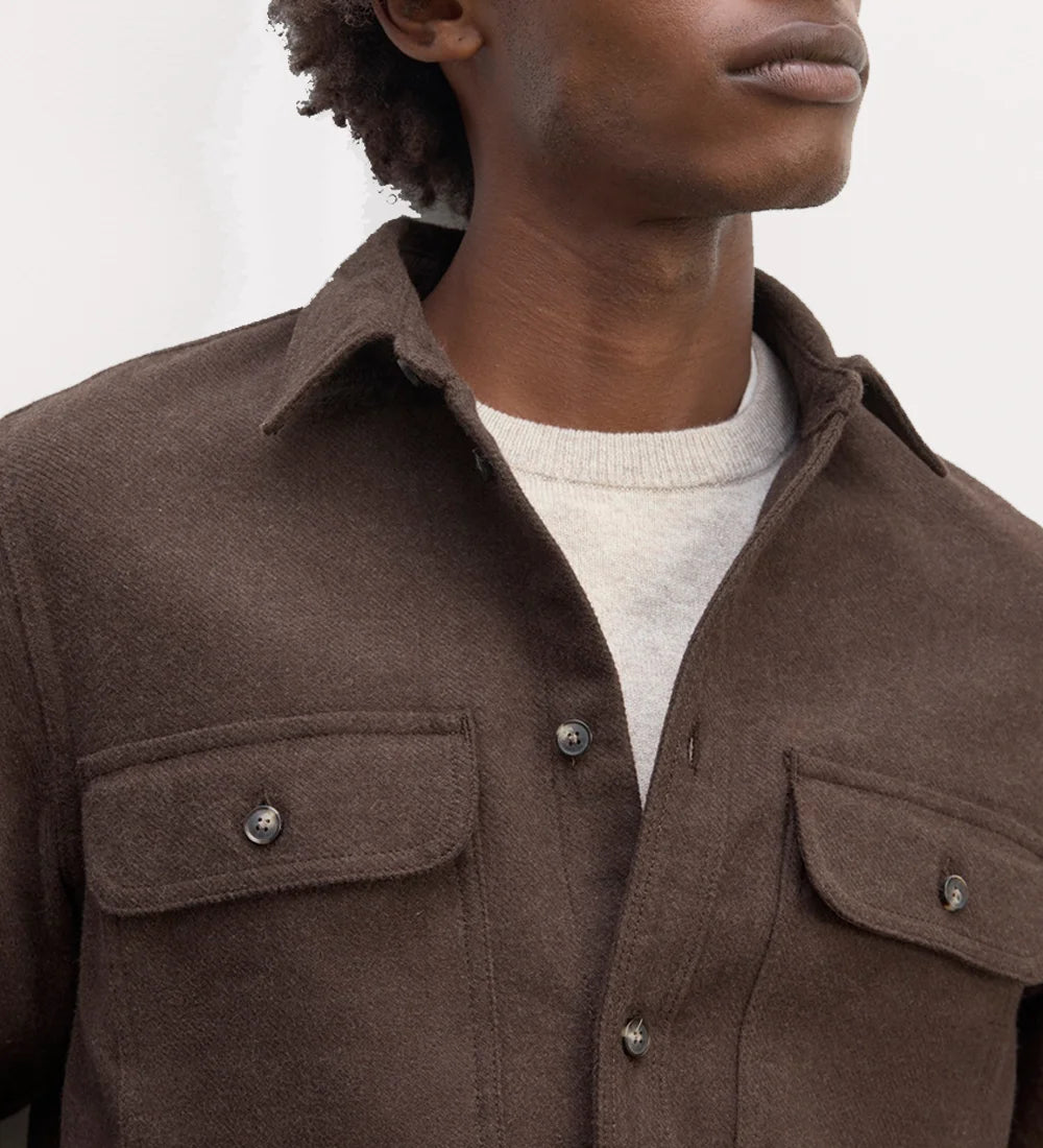 Shirt jacket with epaulettes