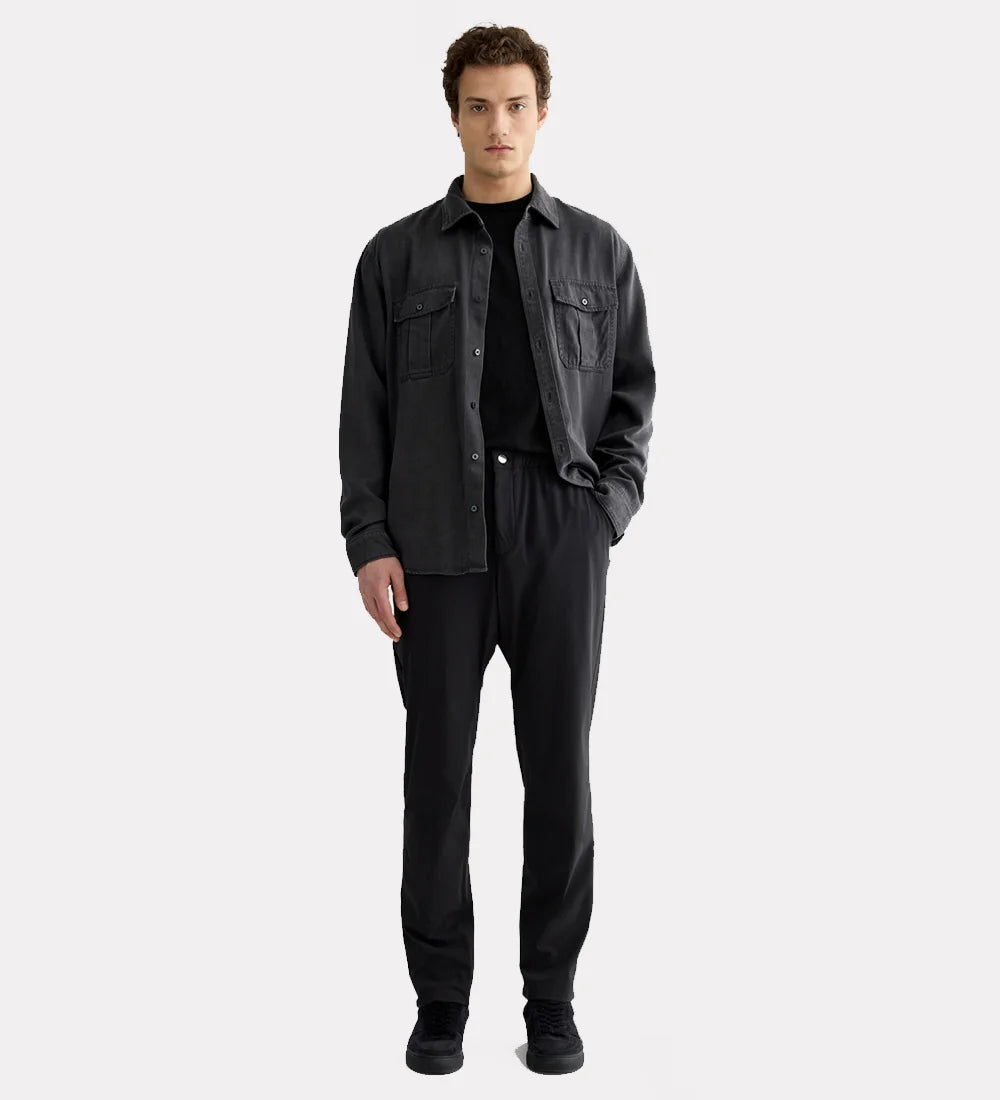 Men slim fit flat-front pant