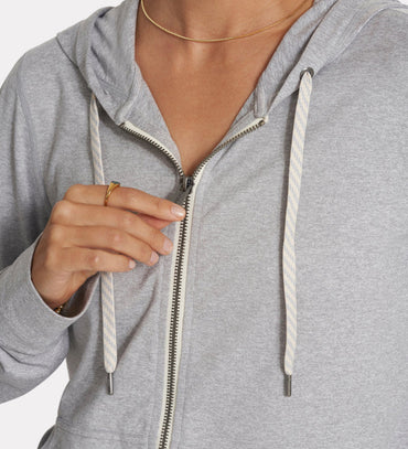 Women's cotton plain full zipper hoodies