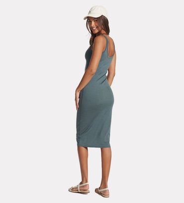 Women's solid midi dress