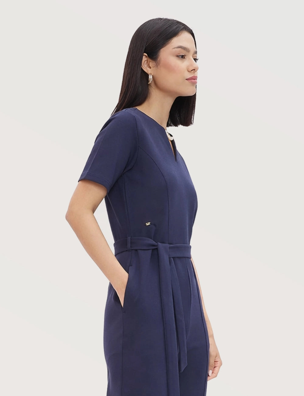 Structured Belted Jumpsuit