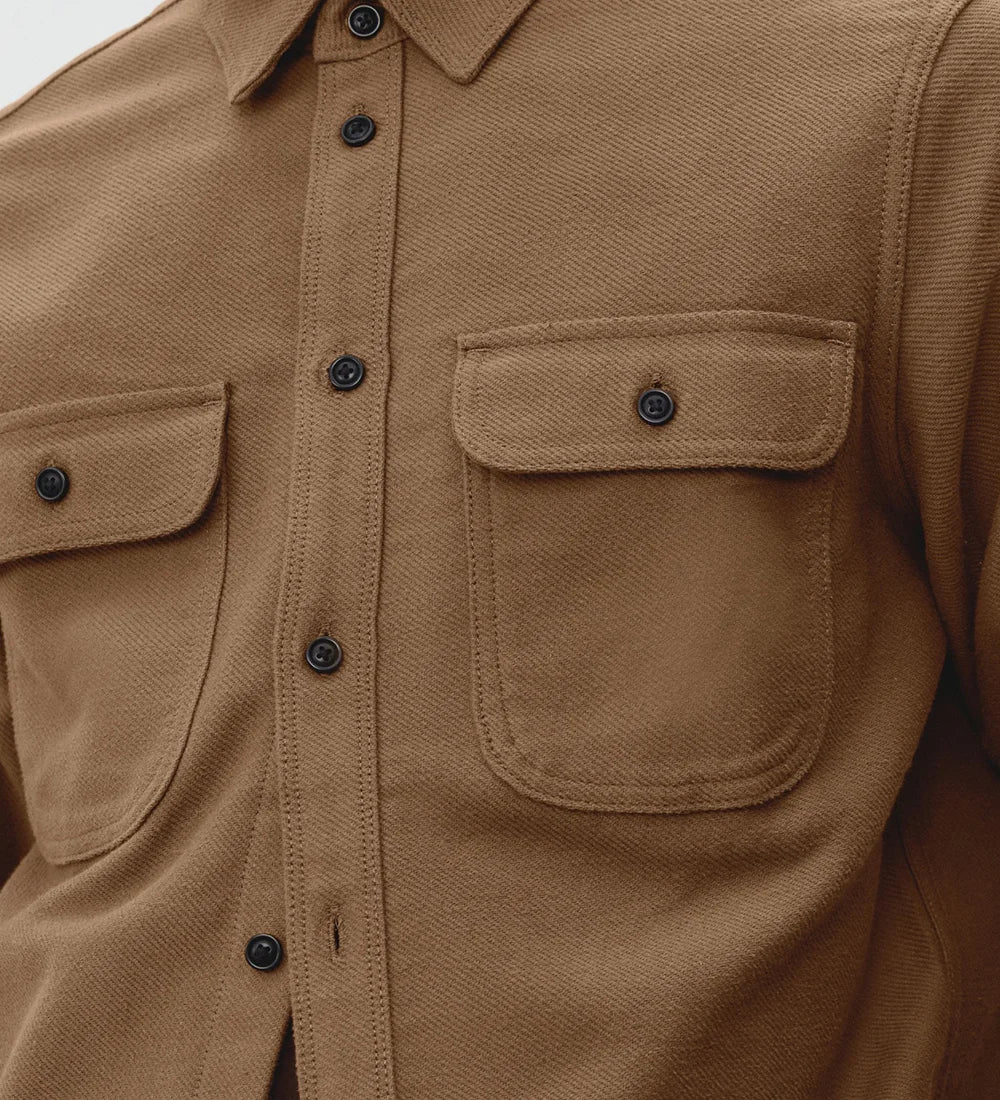 Shirt jacket with epaulettes
