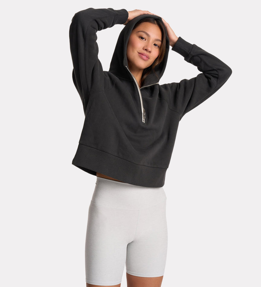 Women's casual quarter zip hoodie