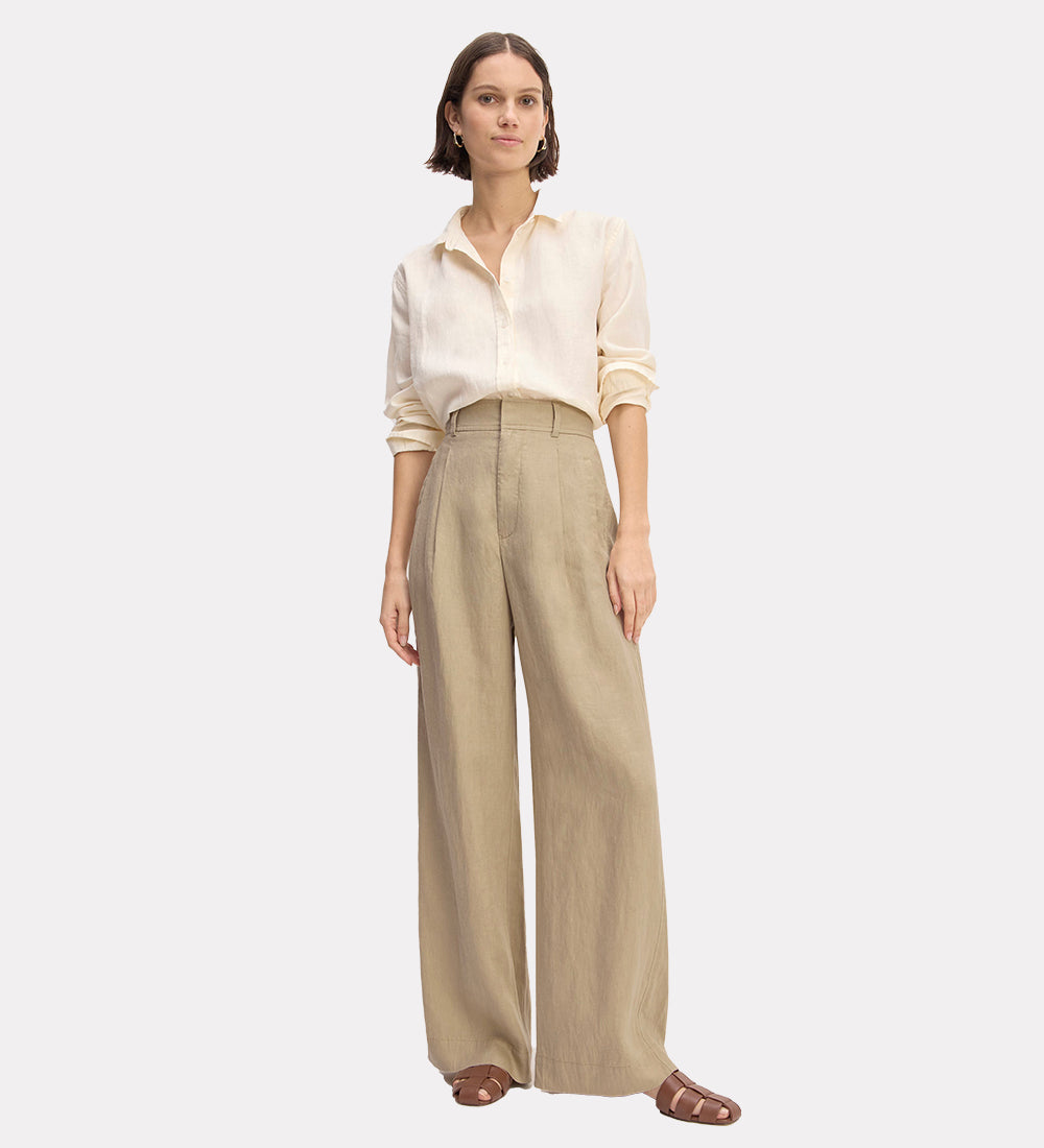 Women cotton blend trousers