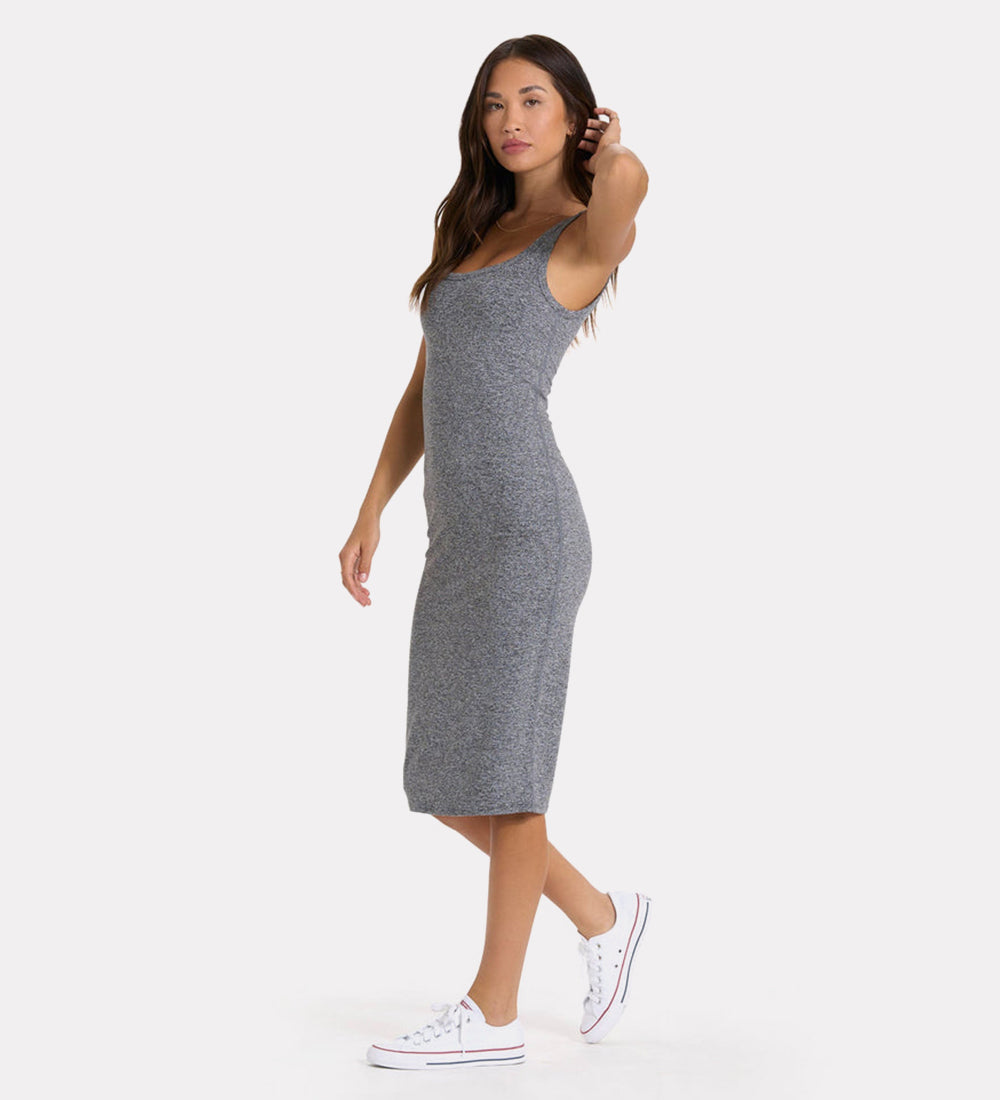 Women's solid midi dress