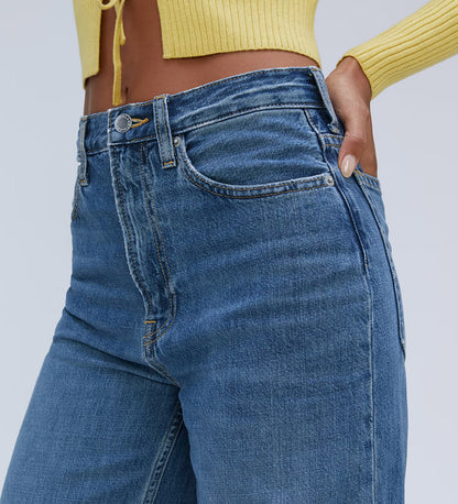 Women's fit mid rise denim jeans