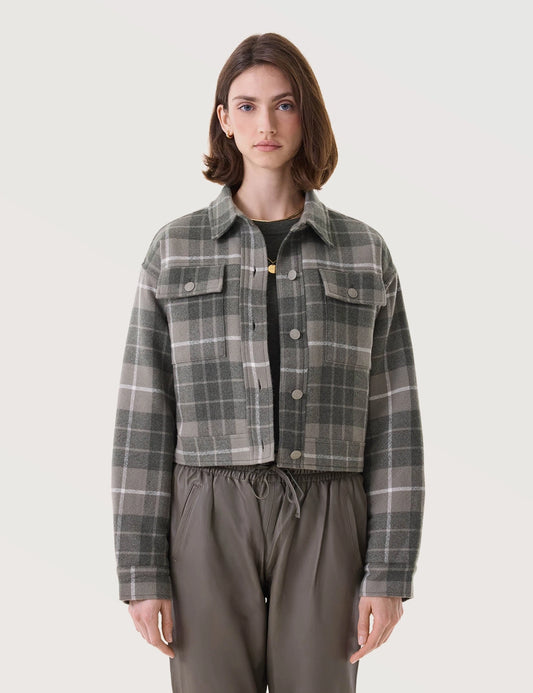 Cropped Button Front Jacket