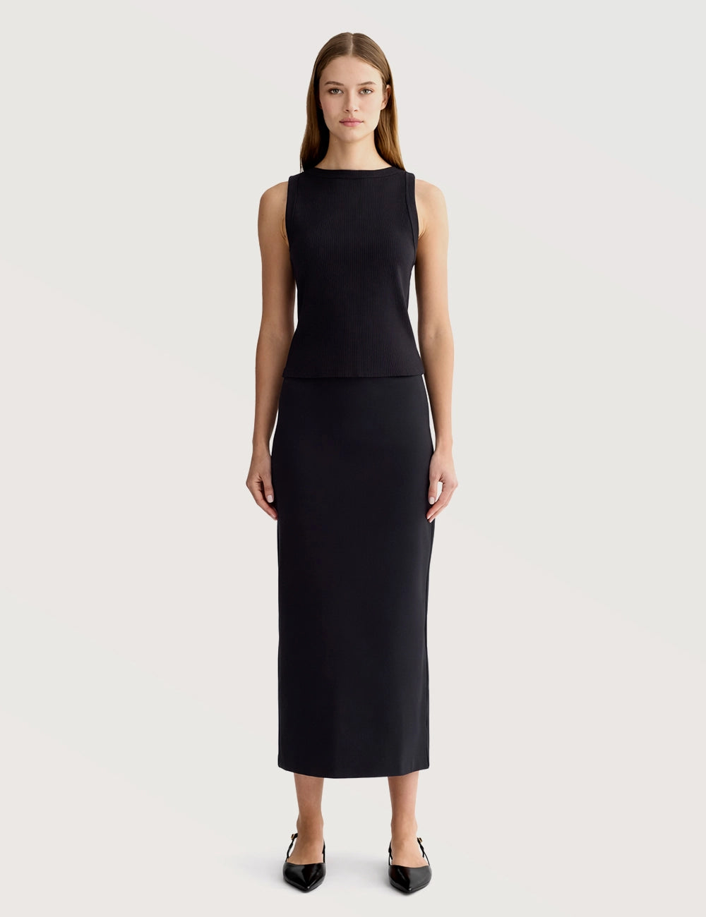 Classic Straight Midi Skirt