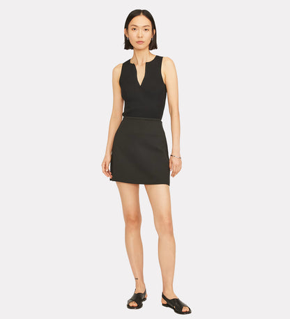 Women solid black skirt