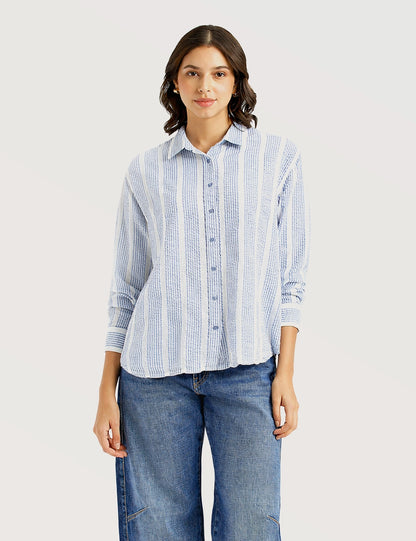Vertical Stripe Casual Shirt