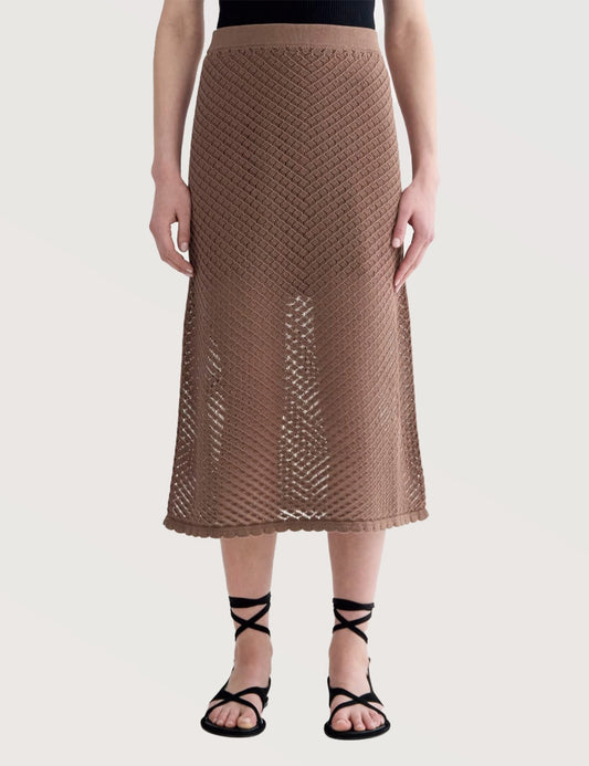 Textured Knit Midi Skirt
