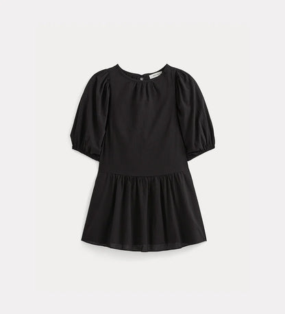 Puff-sleeve mini dress