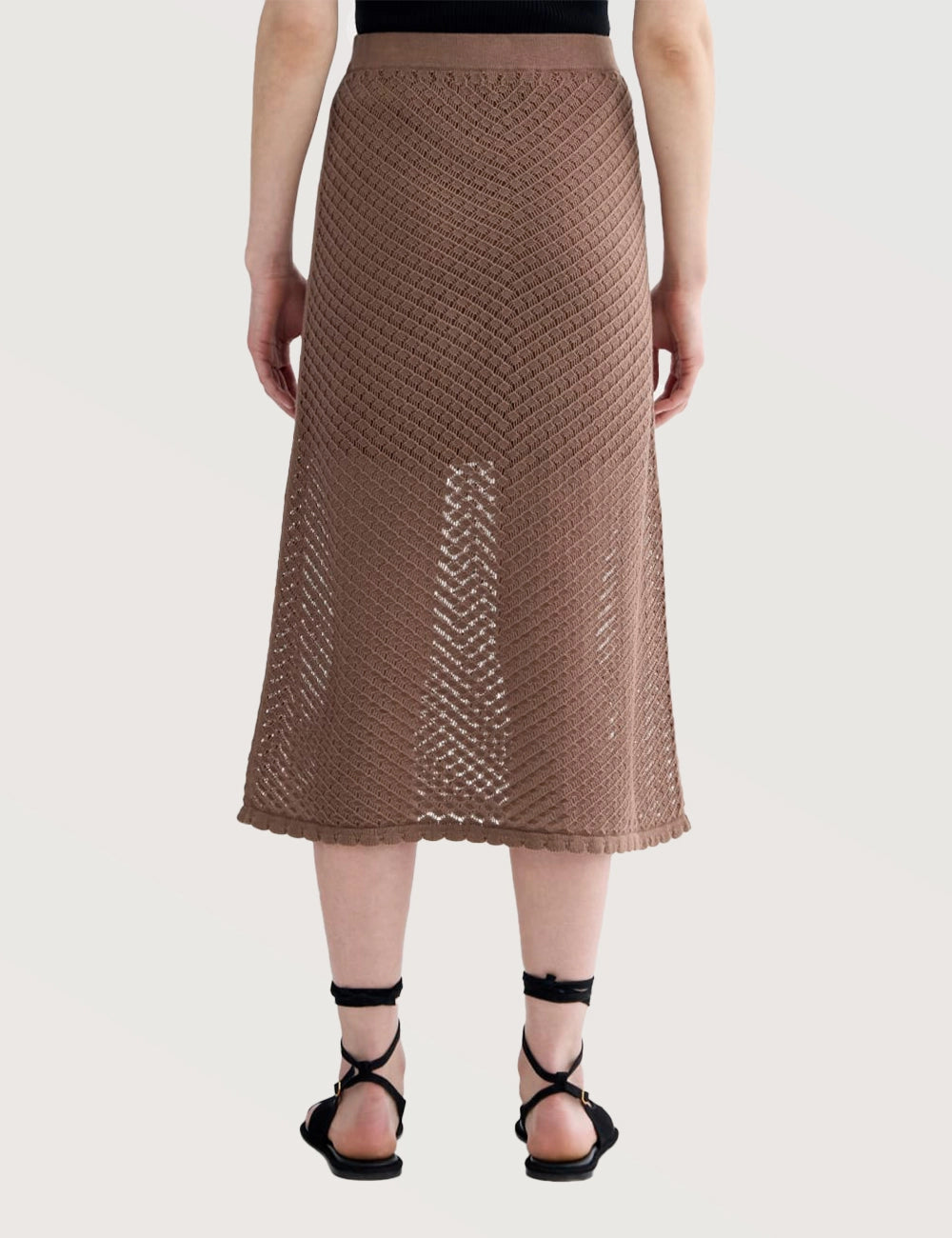 Textured Knit Midi Skirt
