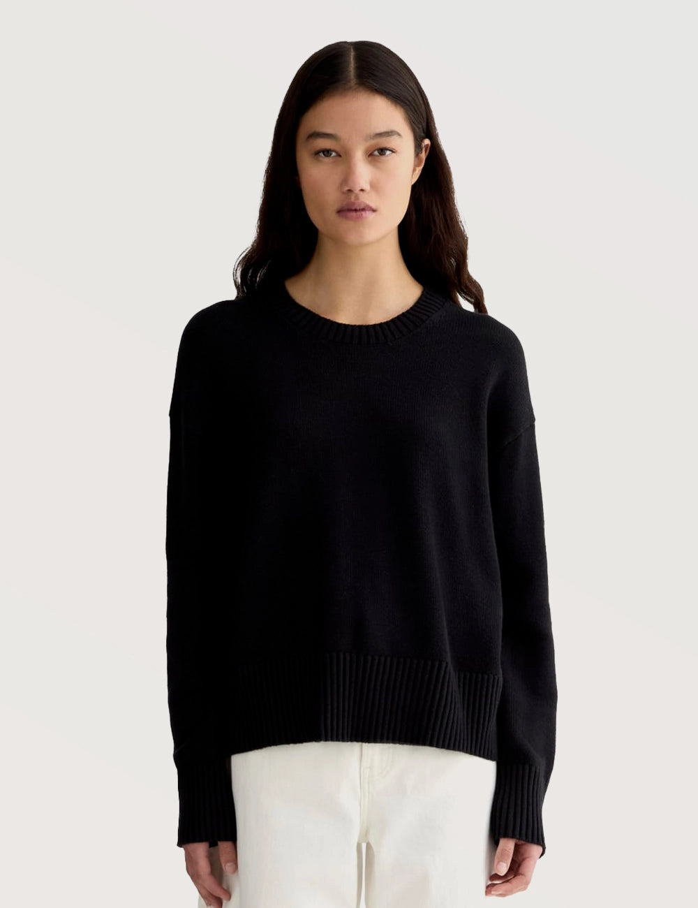 Soft Ribbed Crew Sweater