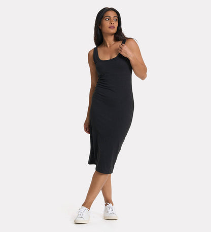Women's solid midi dress