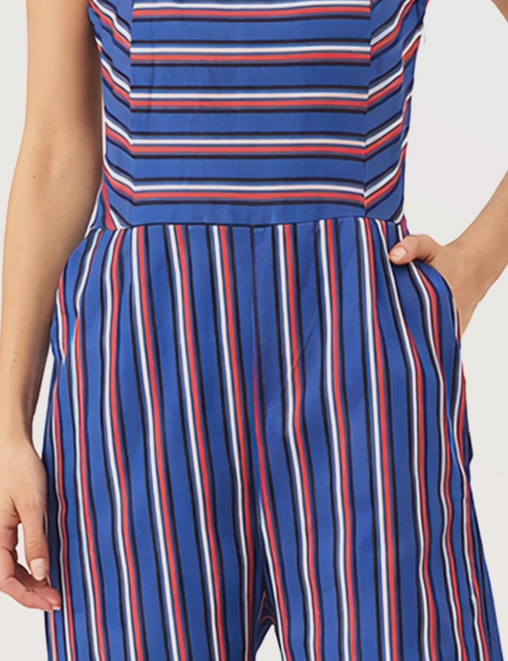 Striped Sleeveless Jumpsuit
