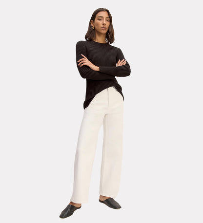 Solid knit ribbed top winslet