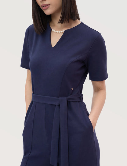 Structured Belted Jumpsuit