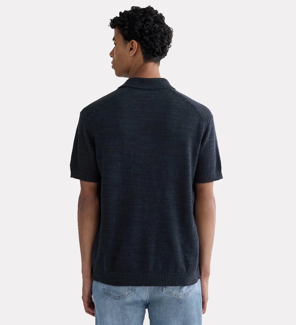Textured polo collar t-shirt