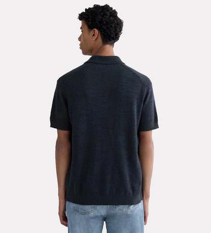 Textured polo collar t-shirt