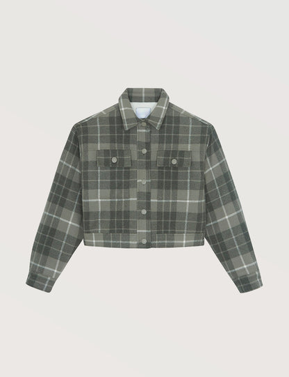 Cropped Button Front Jacket