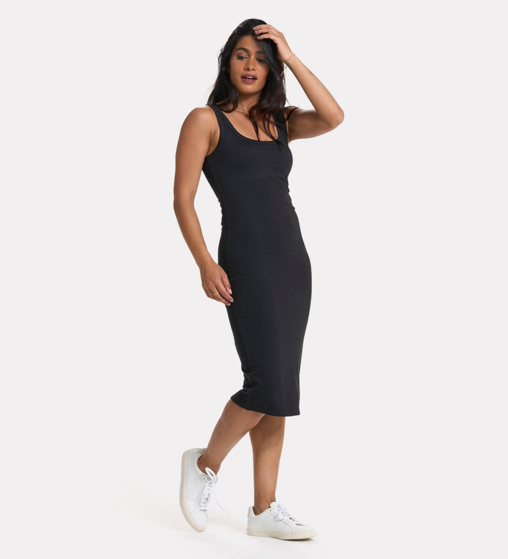 Women's solid midi dress