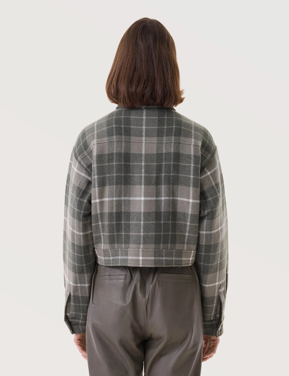 Cropped Button Front Jacket