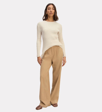 Solid knit ribbed top winslet