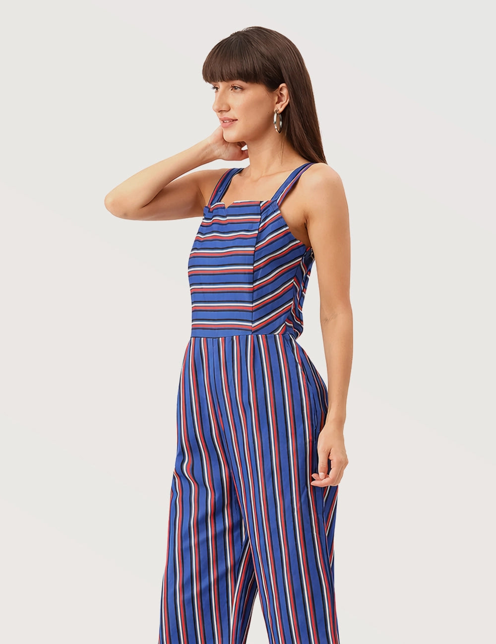 Striped Sleeveless Jumpsuit