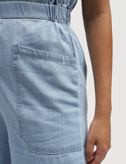 Short-sleeve Zip Jumpsuit