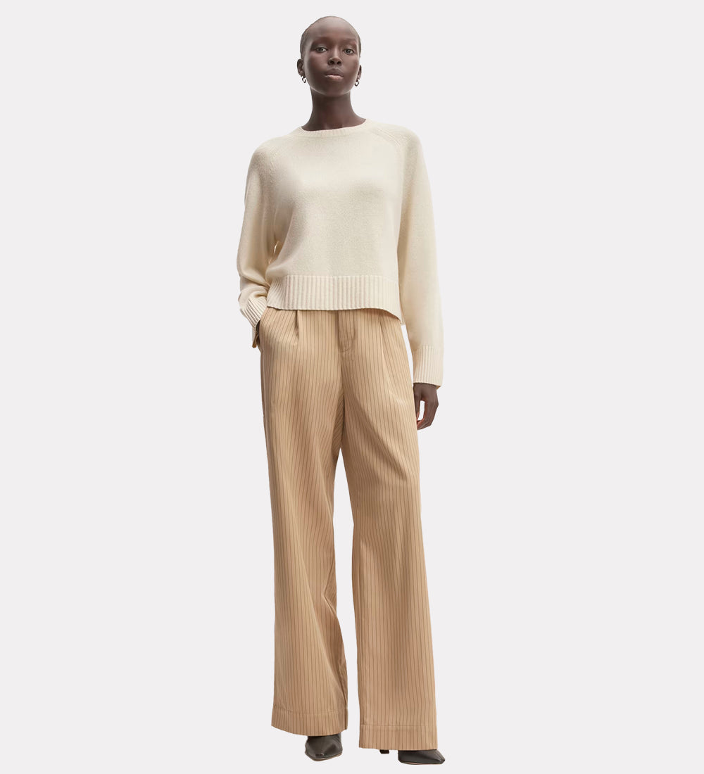 Textured pullover with drop sleeves