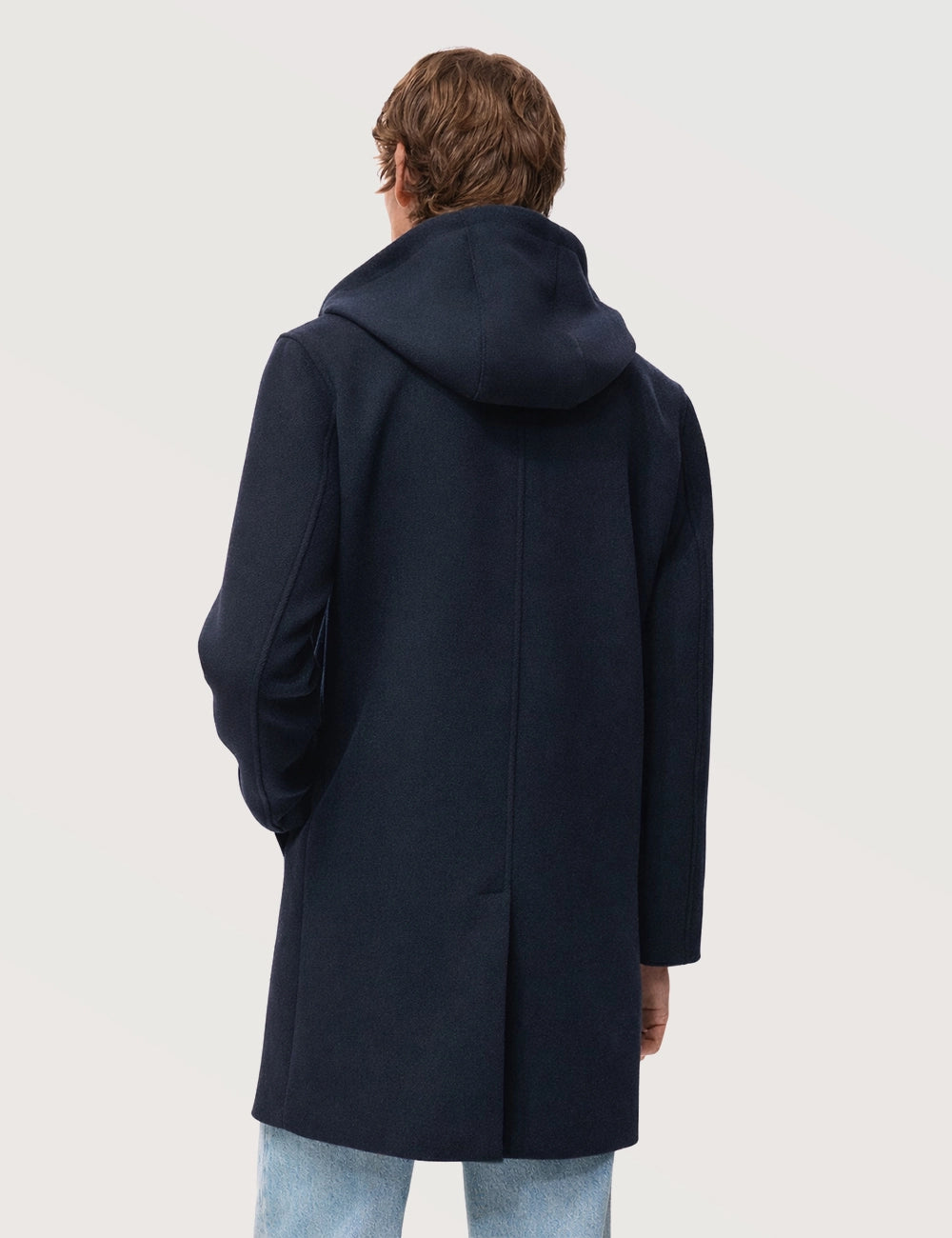 Slim-fit Hooded Wool Coat