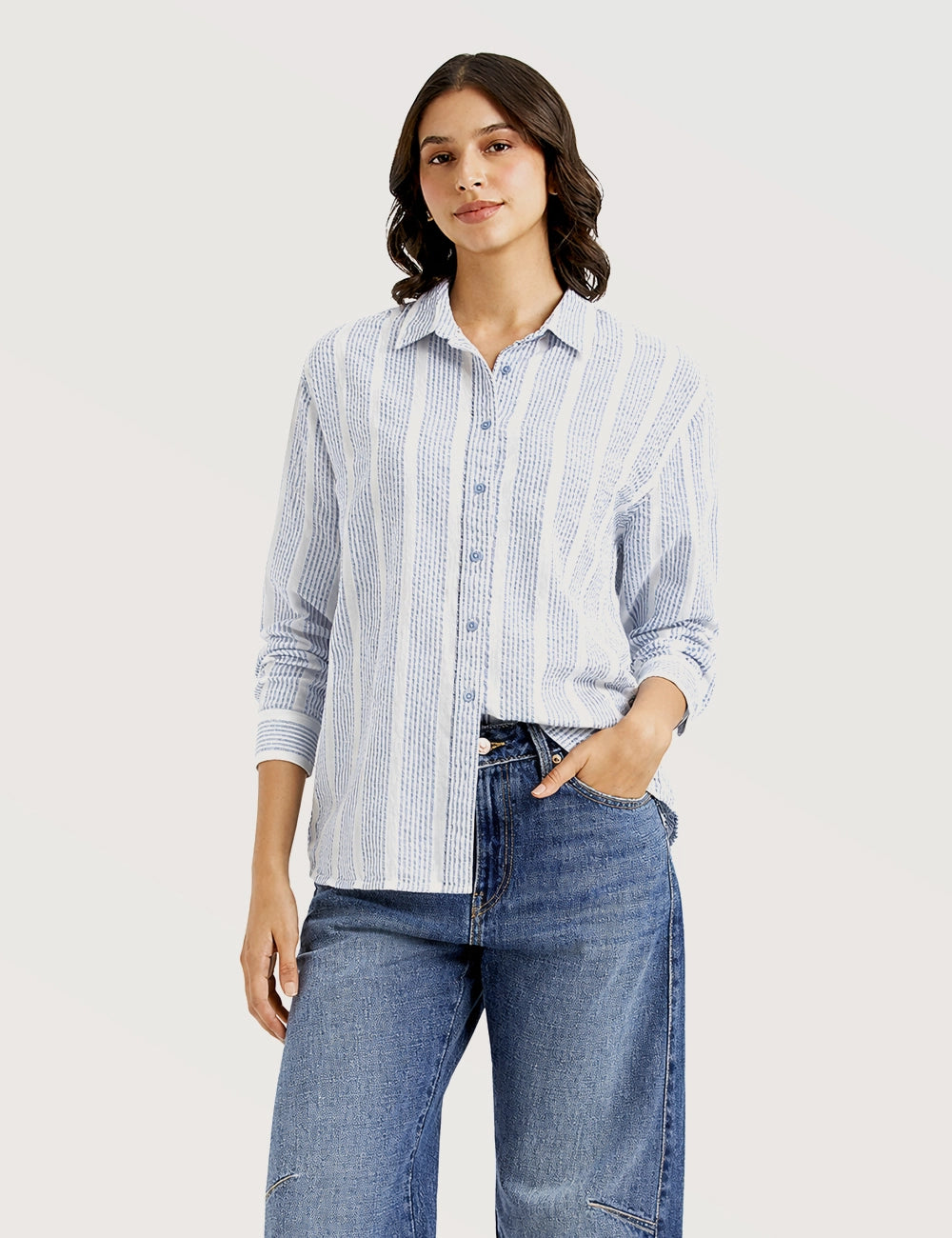 Vertical Stripe Casual Shirt